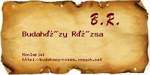 Budaházy Rózsa névjegykártya